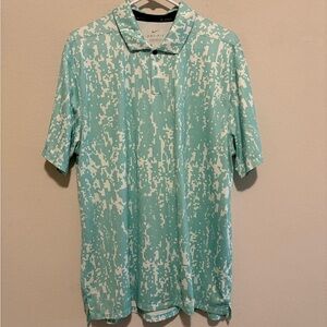 Nike golf Dri-FIT Teal and White Polo